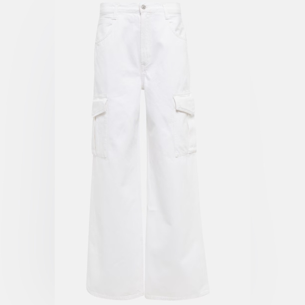 AGOLDE Minka High - Waisted White Wide-Leg Cargo Pants - Picture 4 of 6